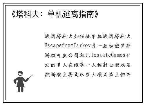 《塔科夫：单机逃离指南》